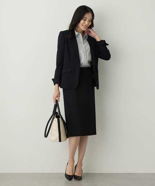 A/C DESIGN BY ALPHA CUBIC(エーシーデザインバイアルファキュービック)の「【アルファブリック】ストレッチタイトスカート【ウエストゴム】(スカート・レディース・ネイビー/ブラック/ライトグレー・64/67/70/61)」の12枚目の写真