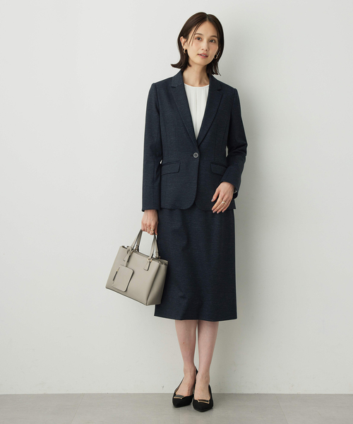 A/C DESIGN BY ALPHA CUBIC(エーシーデザインバイアルファキュービック)の「【アルファブリック】ストレッチタイトスカート【ウエストゴム】(スカート・レディース・ネイビー/ブラック/ライトグレー・64/67/70/61)」の13枚目の写真