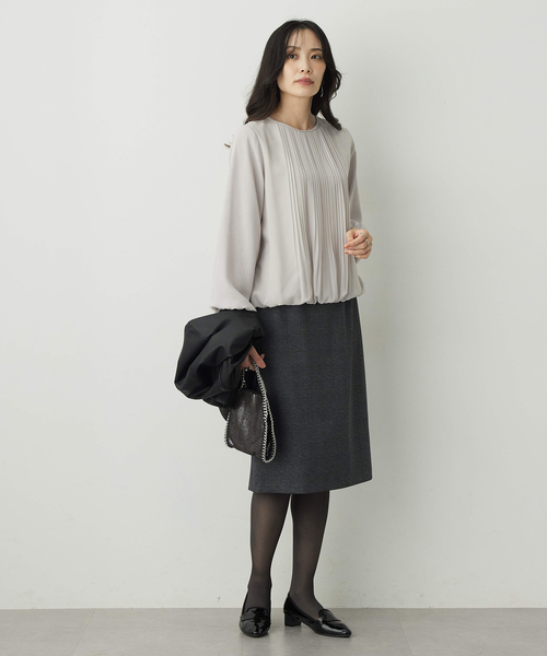 A/C DESIGN BY ALPHA CUBIC(エーシーデザインバイアルファキュービック)の「【アルファブリック】ストレッチタイトスカート【ウエストゴム】(スカート・レディース・ネイビー/ブラック/ライトグレー・64/67/70/61)」の16枚目の写真