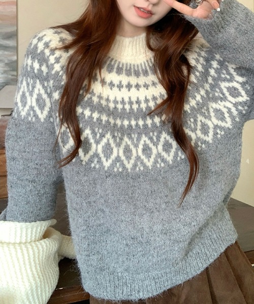ノルディック柄ニット（ニット/セーター）｜2ly2（トゥーリートゥー