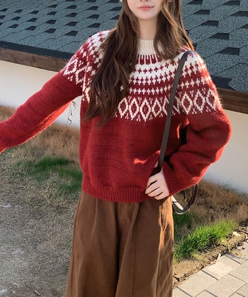 ノルディック柄ニット（ニット/セーター）｜2ly2（トゥーリートゥー