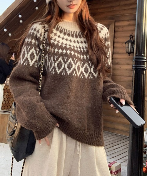 ノルディック柄ニット（ニット/セーター）｜2ly2（トゥーリートゥー