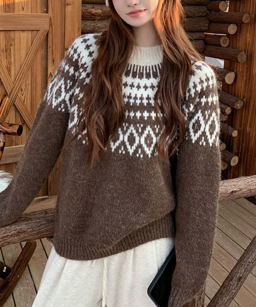 ノルディック柄ニット（ニット/セーター）｜2ly2（トゥーリートゥー