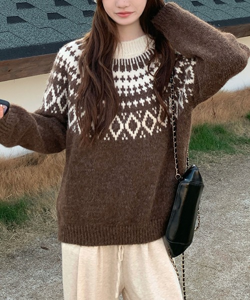 セール】ノルディック柄ニット（ニット/セーター）｜2ly2（トゥーリー