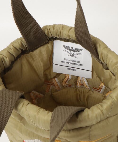 HOUSTON（ヒューストン）の「【UT205】【HOUSTON/ヒューストン】EMB QUILTING EFFECT BAG 6846『ALASKA』（ハンドバッグ・メンズ・ブラック/オリーブドラブ・FREE）」の20枚目の写真
