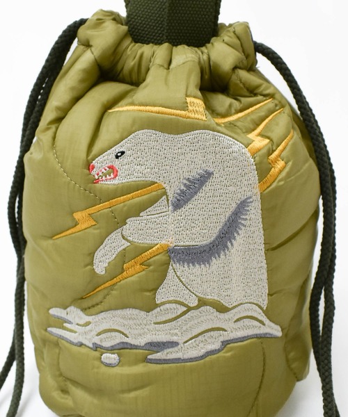 HOUSTON（ヒューストン）の「【UT205】【HOUSTON/ヒューストン】EMB QUILTING EFFECT BAG 6846『ALASKA』（ハンドバッグ・メンズ・ブラック/オリーブドラブ・FREE）」の3枚目の写真