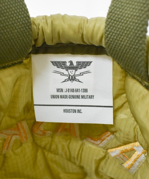 HOUSTON（ヒューストン）の「【UT205】【HOUSTON/ヒューストン】EMB QUILTING EFFECT BAG 6846『ALASKA』（ハンドバッグ・メンズ・ブラック/オリーブドラブ・FREE）」の6枚目の写真