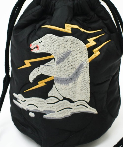 HOUSTON（ヒューストン）の「【UT205】【HOUSTON/ヒューストン】EMB QUILTING EFFECT BAG 6846『ALASKA』（ハンドバッグ・メンズ・ブラック/オリーブドラブ・FREE）」の10枚目の写真