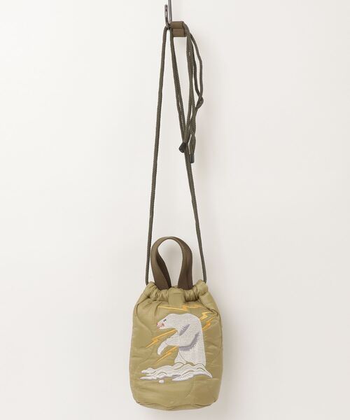 HOUSTON（ヒューストン）の「【UT205】【HOUSTON/ヒューストン】EMB QUILTING EFFECT BAG 6846『ALASKA』（ハンドバッグ・メンズ・ブラック/オリーブドラブ・FREE）」の7枚目の写真