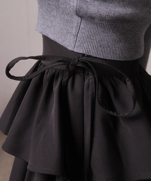 LIPSERVICE(リップサービス)の「サイドリボンフリルティアードミニスカート(スカート・レディース・ホワイト/ブラック/ベージュ・S/M)」の14枚目の写真