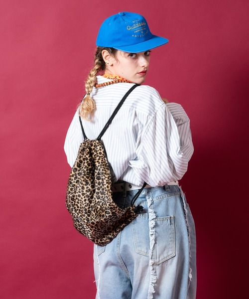 an meets zakka ベロアレオパードナップサック（バックパック/リュック