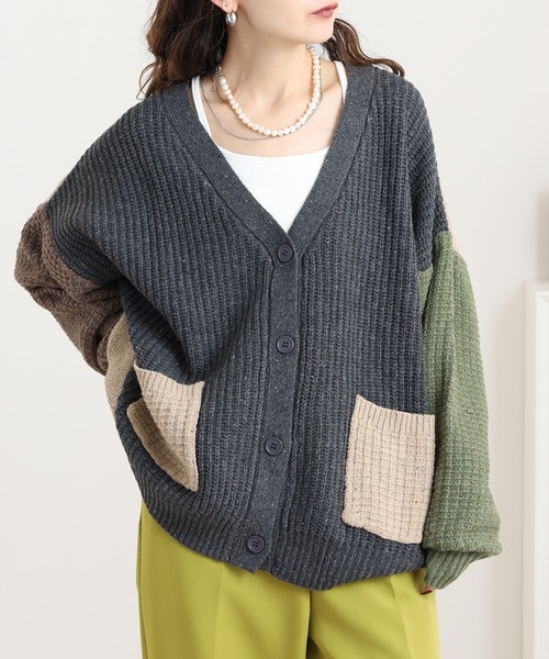 myke（ミーカ）の「myke ネップ 配色デザインゆったりカーディガン（カーディガン/ボレロ・レディース・オレンジ/その他1/その他2/アイボリー・M）」の17枚目の写真
