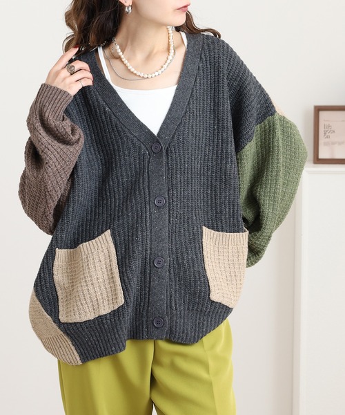 myke（ミーカ）の「myke ネップ 配色デザインゆったりカーディガン（カーディガン/ボレロ・レディース・オレンジ/その他1/その他2/アイボリー・M）」の18枚目の写真
