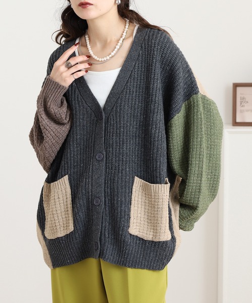 myke（ミーカ）の「myke ネップ 配色デザインゆったりカーディガン（カーディガン/ボレロ・レディース・オレンジ/その他1/その他2/アイボリー・M）」の19枚目の写真