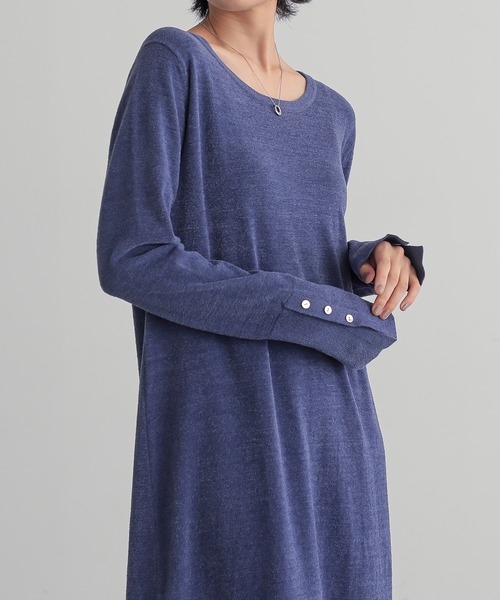 for/c(フォーシー)の「ベロア見えニットワンピース【サスティナブル】(ワンピース・レディース・ブラック/パープル・M/L)」の18枚目の写真