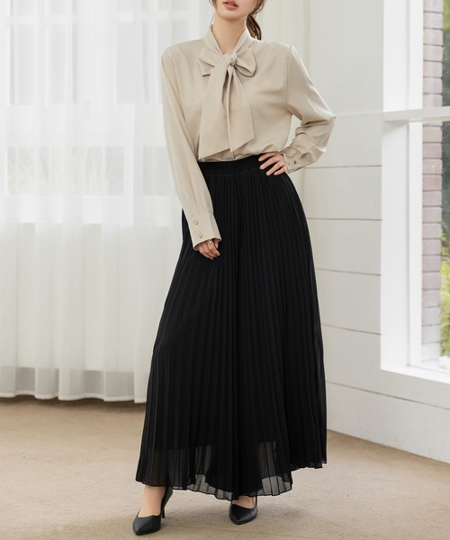 DAY CLOSET(デイ クローゼット)の「【表シアー裏はふわっと微起毛】嬉しい二面性プリーツスカート風ワイドパンツ レディース(その他パンツ・レディース・モカ/グレー系その他/ブラック・L/M)」の22枚目の写真