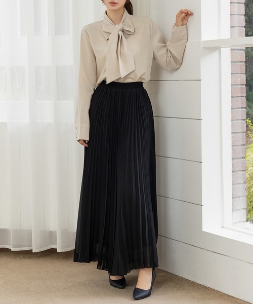 DAY CLOSET(デイ クローゼット)の「【表シアー裏はふわっと微起毛】嬉しい二面性プリーツスカート風ワイドパンツ レディース(その他パンツ・レディース・モカ/グレー系その他/ブラック・L/M)」の20枚目の写真
