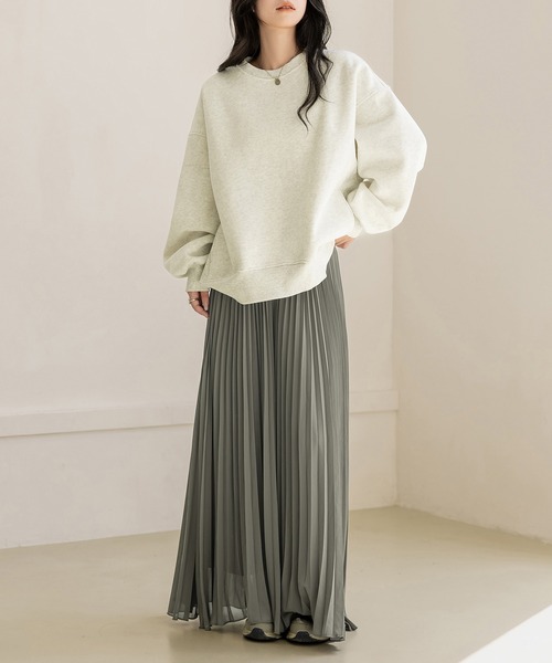 DAY CLOSET(デイ クローゼット)の「【表シアー裏はふわっと微起毛】嬉しい二面性プリーツスカート風ワイドパンツ レディース(その他パンツ・レディース・モカ/グレー系その他/ブラック・L/M)」の18枚目の写真