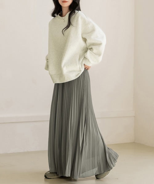 DAY CLOSET(デイ クローゼット)の「【表シアー裏はふわっと微起毛】嬉しい二面性プリーツスカート風ワイドパンツ レディース(その他パンツ・レディース・モカ/グレー系その他/ブラック・L/M)」の17枚目の写真