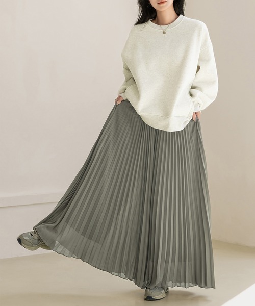 DAY CLOSET(デイ クローゼット)の「【表シアー裏はふわっと微起毛】嬉しい二面性プリーツスカート風ワイドパンツ レディース(その他パンツ・レディース・モカ/グレー系その他/ブラック・L/M)」の15枚目の写真