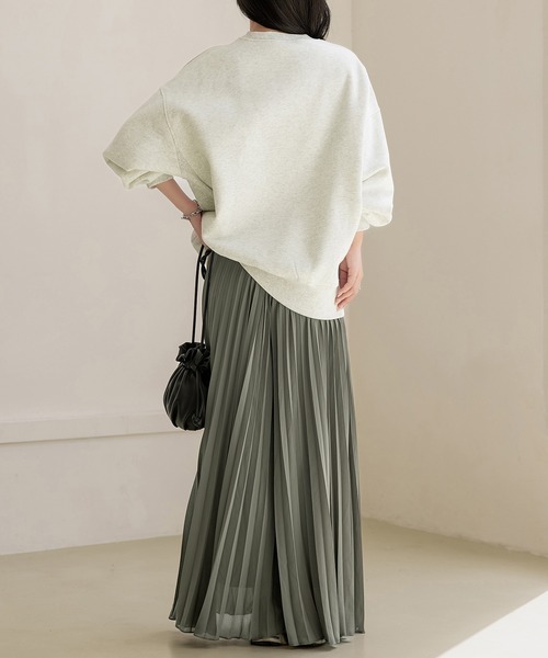 DAY CLOSET(デイ クローゼット)の「【表シアー裏はふわっと微起毛】嬉しい二面性プリーツスカート風ワイドパンツ レディース(その他パンツ・レディース・モカ/グレー系その他/ブラック・L/M)」の14枚目の写真