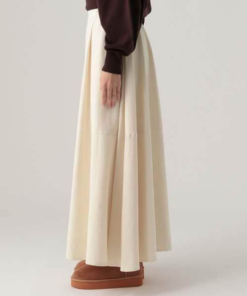 Elura（エルーラ）の「ギャザーフレアスカート/607996（スカート・レディース・キャメル/オフホワイト・FREE）」の10枚目の写真