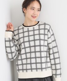 【洗濯機可/S-LL】クラシックなチェック柄が目を惹く 柔らかニット