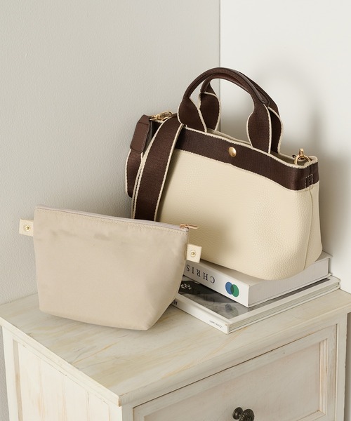 MAISON BREEZE（メゾンブリーズ）の「【MAISON BREEZE】ポーチ付き 2wayテープショルダーバッグ ハンドバッグ SNBD（ショルダーバッグ・レディース・ベージュ/ブラック/グレー・FREE）」の20枚目の写真