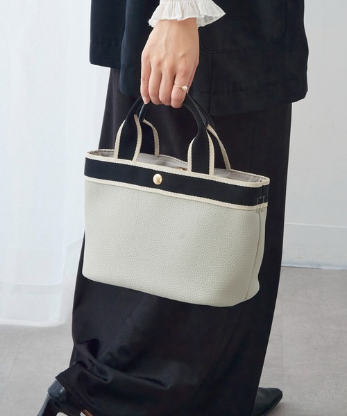 MAISON BREEZE（メゾンブリーズ）の「【MAISON BREEZE】ポーチ付き 2wayテープショルダーバッグ ハンドバッグ SNBD（ショルダーバッグ・レディース・ベージュ/ブラック/グレー・FREE）」の14枚目の写真