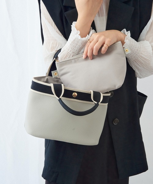 MAISON BREEZE（メゾンブリーズ）の「【MAISON BREEZE】ポーチ付き 2wayテープショルダーバッグ ハンドバッグ SNBD（ショルダーバッグ・レディース・ベージュ/ブラック/グレー・FREE）」の16枚目の写真