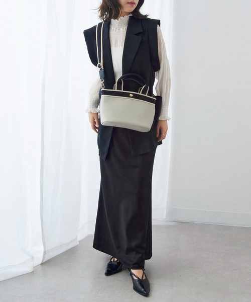 MAISON BREEZE（メゾンブリーズ）の「【MAISON BREEZE】ポーチ付き 2wayテープショルダーバッグ ハンドバッグ SNBD（ショルダーバッグ・レディース・ベージュ/ブラック/グレー・FREE）」の18枚目の写真