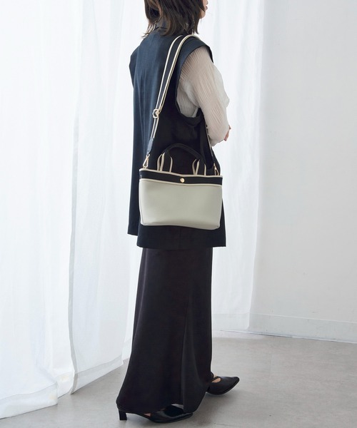 MAISON BREEZE（メゾンブリーズ）の「【MAISON BREEZE】ポーチ付き 2wayテープショルダーバッグ ハンドバッグ SNBD（ショルダーバッグ・レディース・ベージュ/ブラック/グレー・FREE）」の19枚目の写真