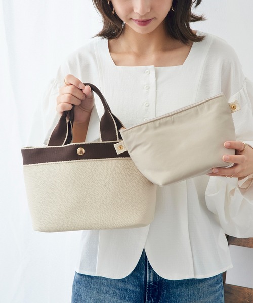 MAISON BREEZE（メゾンブリーズ）の「【MAISON BREEZE】ポーチ付き 2wayテープショルダーバッグ ハンドバッグ SNBD（ショルダーバッグ・レディース・ベージュ/ブラック/グレー・FREE）」の21枚目の写真