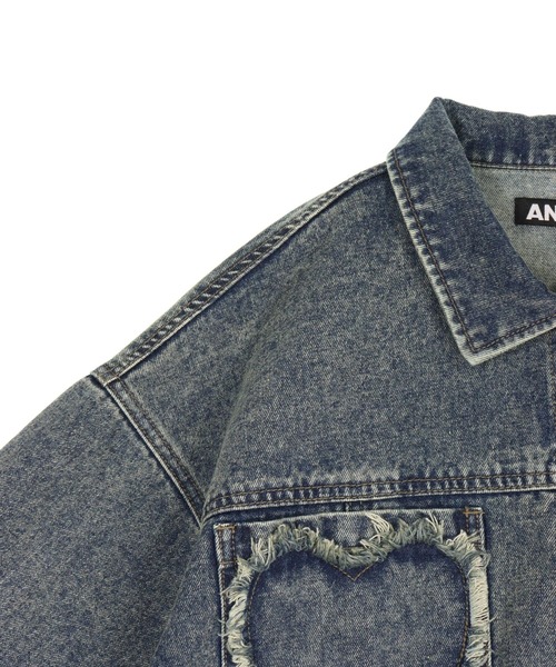 ANAP（アナップ）の「ハートフリンジ パッチポケット クロップド デニム ジャケット（デニムジャケット・レディース・ブラック/ブルー・F）」の15枚目の写真
