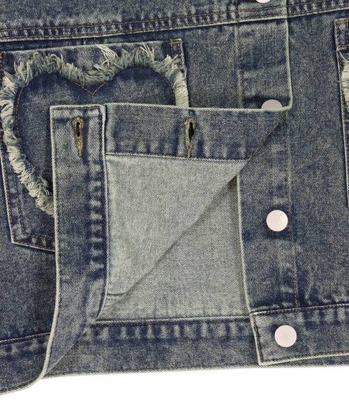 ANAP（アナップ）の「ハートフリンジ パッチポケット クロップド デニム ジャケット（デニムジャケット・レディース・ブラック/ブルー・F）」の18枚目の写真