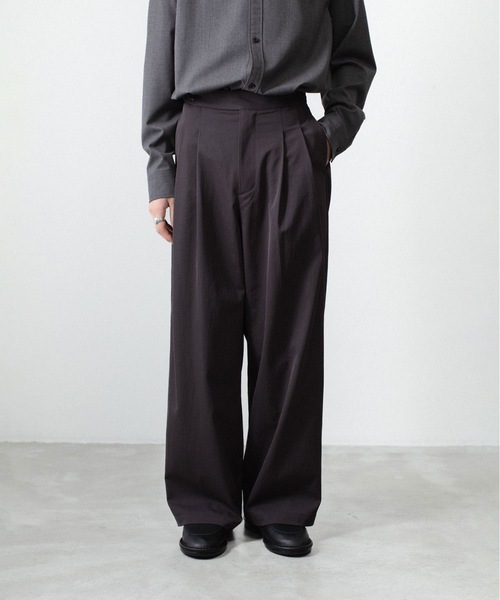 ATTACHMENT（アタッチメント）の「PE/CO/LI ドライツイル ワイドトラウザーズ / PE/CO/LI DRY TWILL WIDE TROUSERS（スラックス・メンズ・ブラック・1/2）」の12枚目の写真