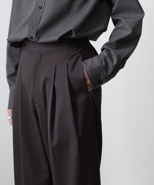 ATTACHMENT（アタッチメント）の「PE/CO/LI ドライツイル ワイドトラウザーズ / PE/CO/LI DRY TWILL WIDE TROUSERS（スラックス・メンズ・ブラック・1/2）」の19枚目の写真