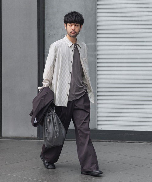ATTACHMENT（アタッチメント）の「PE/CO/LI ドライツイル ワイドトラウザーズ / PE/CO/LI DRY TWILL WIDE TROUSERS（スラックス・メンズ・ブラック・1/2）」の4枚目の写真