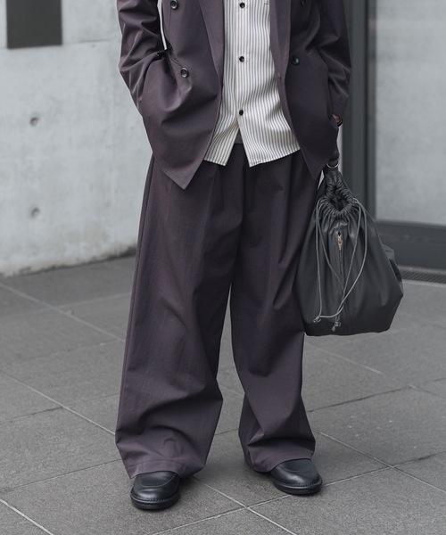 ATTACHMENT（アタッチメント）の「PE/CO/LI ドライツイル ワイドトラウザーズ / PE/CO/LI DRY TWILL WIDE TROUSERS（スラックス・メンズ・ブラック・1/2）」の9枚目の写真