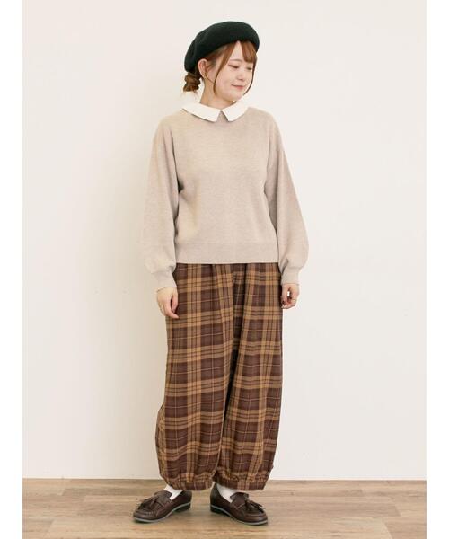 Samansa Mos2（サマンサ モスモス）の「【M/Lサイズ】チェック柄アソートバルーンパンツ（その他パンツ・レディース・ベージュ/ブラック/ブラウン・M/L）」の21枚目の写真