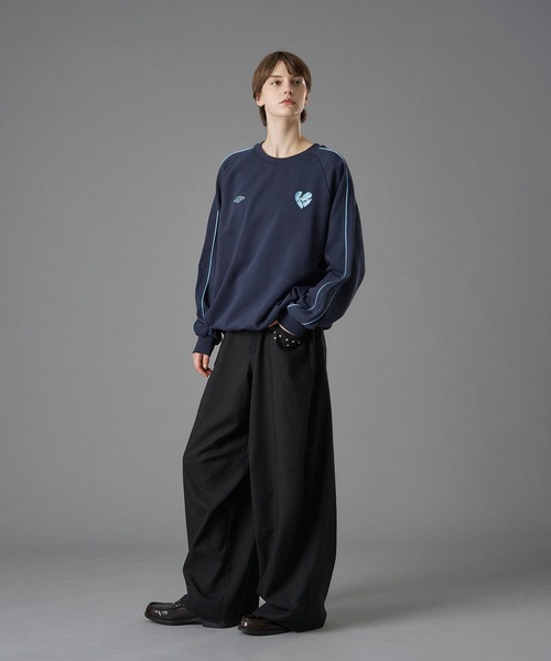 UMBRO ONCILYコラボ パイピングドローコードスウェット ブラック M UMBRO 】PIPING DRAW CODE SWEAT / パイピングドローコードスウェット