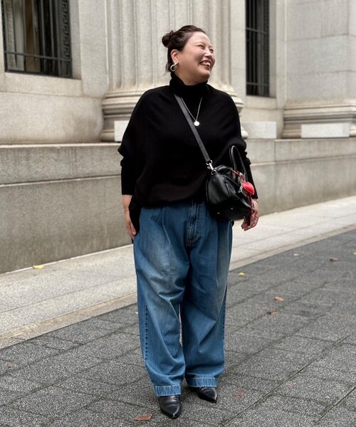 BEARDSLEY(ビアズリー)の「フルカワコラボ ルーズタックデニム(デニムパンツ・レディース・インディゴブルー・2/1)」の3枚目の写真