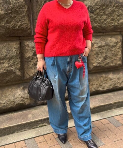 BEARDSLEY(ビアズリー)の「フルカワコラボ ルーズタックデニム(デニムパンツ・レディース・インディゴブルー・2/1)」の8枚目の写真