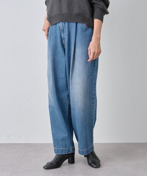 BEARDSLEY(ビアズリー)の「フルカワコラボ ルーズタックデニム(デニムパンツ・レディース・インディゴブルー・2/1)」の14枚目の写真