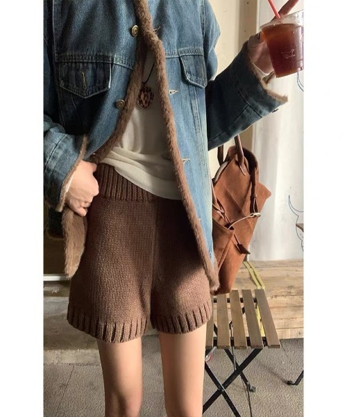 Ritzy(リッツィー)の「ニットショートパンツ(その他パンツ・レディース・ブラック/ブラウン/ライトグレー/ダークグレー・FREE)」の11枚目の写真