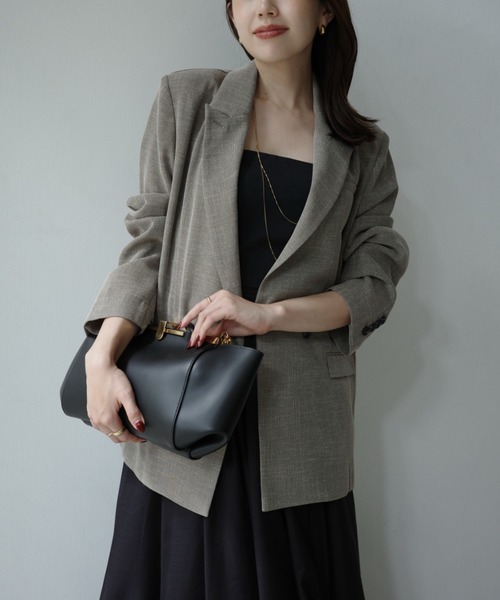 anuans（アニュアンス）の「メッシュダブルジャケット（テーラードジャケット・レディース・ベージュ/ダークネイビー・SMALL/MEDIUM）」の8枚目の写真