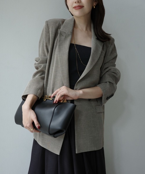 anuans（アニュアンス）の「メッシュダブルジャケット（テーラードジャケット・レディース・ベージュ/ダークネイビー・SMALL/MEDIUM）」の9枚目の写真