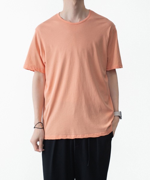 ATTACHMENT(アタッチメント)の「100/3 ハイツイスト ジャージー スリムフィット S/S TEE / 100/3 HIGH TWIST JERSEY SLIM FIT S/S TEE(Tシャツ/カットソー・メンズ・グレー/ホワイト/ライトオレンジ系/ブラック・1/3/2/4)」の4枚目の写真