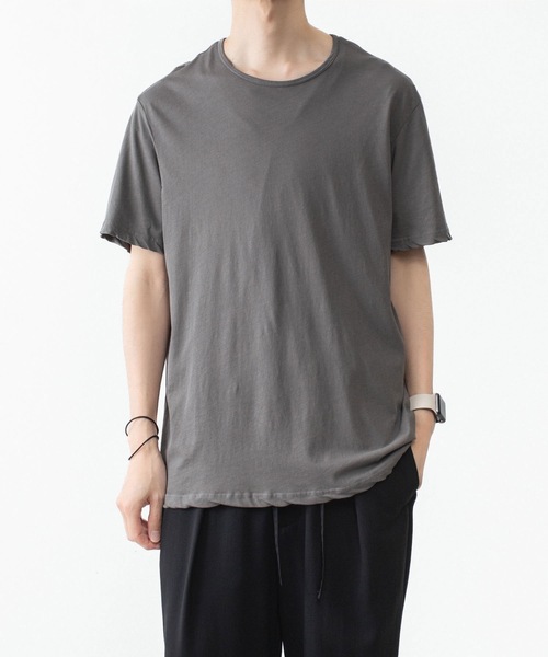 ATTACHMENT(アタッチメント)の「100/3 ハイツイスト ジャージー スリムフィット S/S TEE / 100/3 HIGH TWIST JERSEY SLIM FIT S/S TEE(Tシャツ/カットソー・メンズ・グレー/ホワイト/ライトオレンジ系/ブラック・1/3/2/4)」の8枚目の写真
