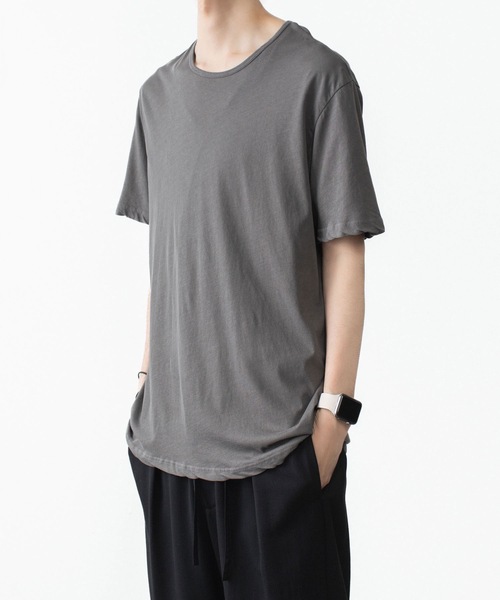 ATTACHMENT(アタッチメント)の「100/3 ハイツイスト ジャージー スリムフィット S/S TEE / 100/3 HIGH TWIST JERSEY SLIM FIT S/S TEE(Tシャツ/カットソー・メンズ・グレー/ホワイト/ライトオレンジ系/ブラック・1/3/2/4)」の9枚目の写真